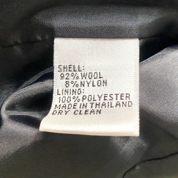 Talbots Black Ivory Woven Textured Wool Lined Blazer Jacket size 14 Petite - Picture 8 of 12